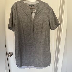 Banana Republic Grey Shirttail Hem Popover Dress